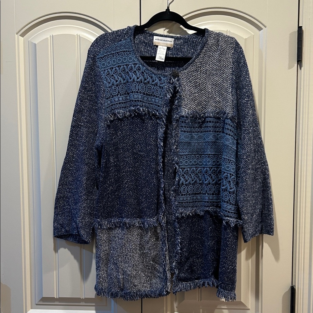 1X Alfred Dunner Color Block Open Cardigan